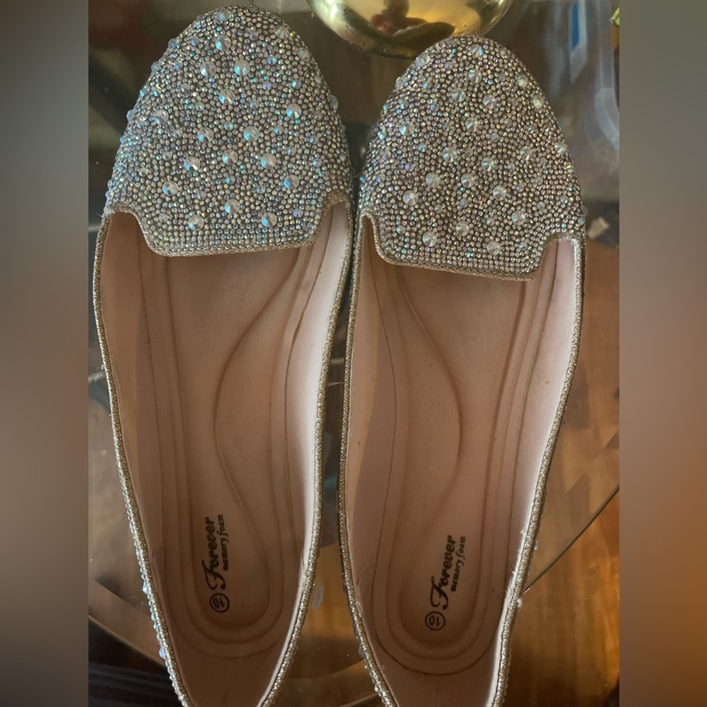 Bling  💎 embellished flats for women size 10